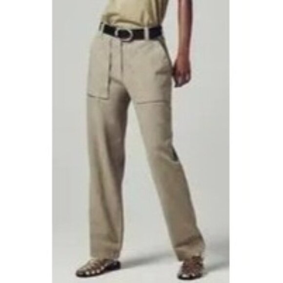 J. Crew Women's Utility Cargo Pants White Pockets Linen Blend Size 0 NWT - Picture 9 of 9